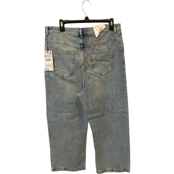 Zara Womens Jeans EU 38 US 6 Blue Wide Leg Adjustable Relaxed Fit 6186/242 NWT - Picture 5 of 12